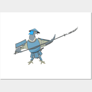 Samurai Pigeon (Naginata version) Posters and Art
